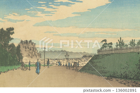 明治時代的東京：井上靖二（1864-1889）的《赤坂紀伊國坂》 136002891