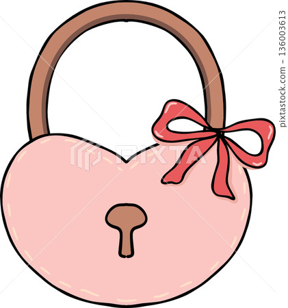 heart lock with ribbon 136003613