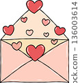 love letter envelope hearts 136003614