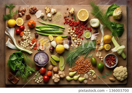 Zero Waste Kitchen Delicacies from Food Scraps. Top View Zero Waste Kitchen Delicacies from Food Scraps. Top View 136003700