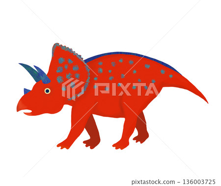 Triceratops image, colorful dinosaur illustration, clip art, illustration, png 136003725
