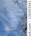 電線桿、輸電線路、天空、雲 136003941