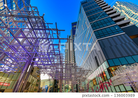Night view of Shibuya Sakura Stage (Nigiwai STAGE) in Shibuya Ward, Tokyo 136003989