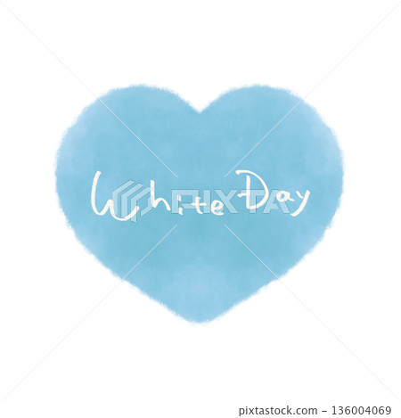 White Day lettering heart blue 136004069