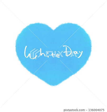 White Day lettering heart blue 136004075