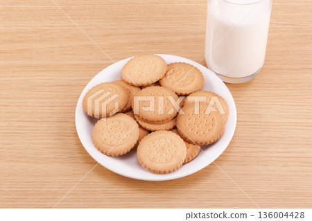 Biscuits on a white plate 136004428