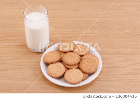 Biscuits on a white plate 136004430