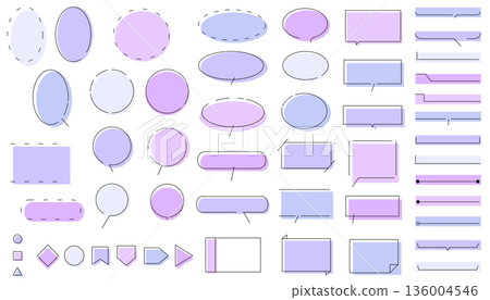 Simple speech bubble and frame illustration set vector background material 136004546