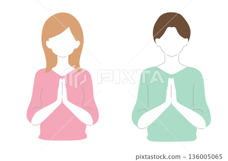 Woman and man praying together 136005065