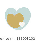 Hand-drawn hearts - French style with a cute and sophisticated color scheme (for comfortable living designs) 136005102