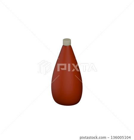 3D illustration of ketchup in a container 3D illustration of ketchup in a container 136005104