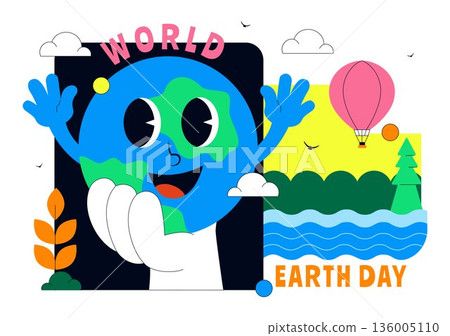 World Earth Day Vector Illustration April 22 Featuring Global Map With Plants And Trees For Environmental Greening Awareness Flat Cartoon Background World Earth Day Vector Illustration April 22 Featuring Global Map With Plants And Trees For Environmental Greening Awareness Flat Cartoon Background 136005110