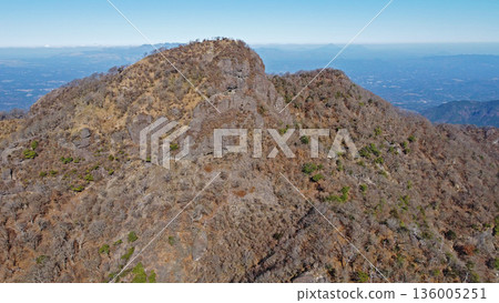 Drone aerial photography of the summit of Mt. Sobo Drone aerial photography of the summit of Mt. Sobo 136005251