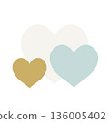 Hand-drawn hearts - French style with a cute and sophisticated color scheme (for comfortable living designs) 136005402