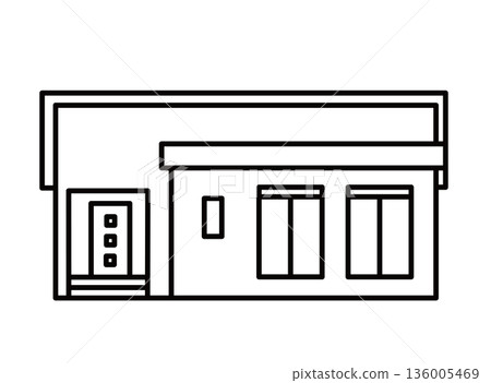 單層獨立式住宅③_線描圖 136005469