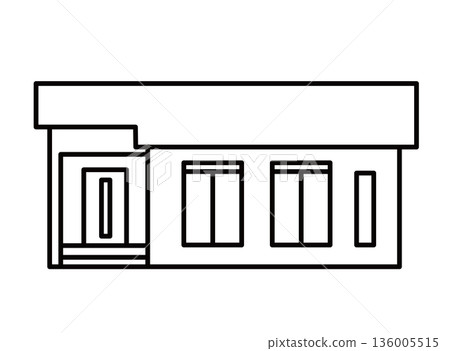 單層獨立式住宅①_線描圖 單層獨立式住宅①_線描圖 136005515