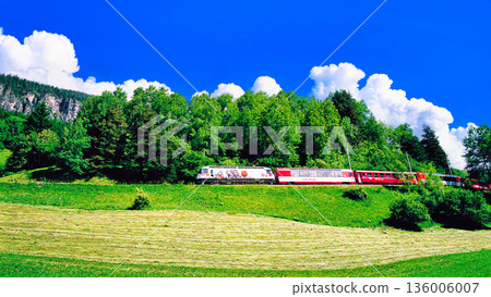 Spectacular views of Switzerland's famous red express train Spectacular views of Switzerland's famous red express train 136006007