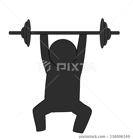 Weightlifting pictogram Weightlifting pictogram 136006149