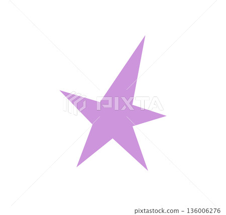 Irregular star shape icon. Abstract starburst symbol. Comic burst sticker. Graphic design collage element. Spiky cartoon figure. Vector illustration isolated on white background. 136006276