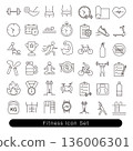 Fitness icon set | Health and training materials 136006301