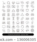 Communication icon set | Phone, email, online materials 136006305