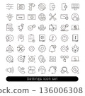 Settings, management, and maintenance icon set: System adjustment material 136006308