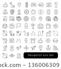 Navigation icon set: Car, map, logistics 136006309