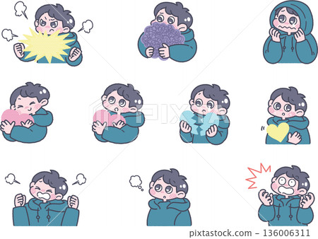 男孩與情感插畫集 136006311