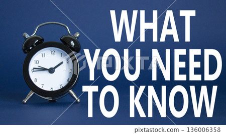 What You need to Know symbol. Wooden blocks with words What You need to Know. Beautiful deep blue background with alarm clock. Business and What You need to Know. Copy space. What You need to Know symbol. Wooden blocks with words What You need to Know. Beautiful deep blue background with alarm clock. Business and What You need to Know. Copy space. 136006358