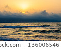 Beautiful sunrise over the Black sea in Bulgaria 136006546
