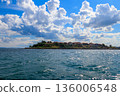 View of the old town of Nessebar and the Black sea, Bulgaria. View from a sea 136006548