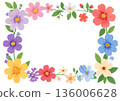 Colorful flower frame 136006628