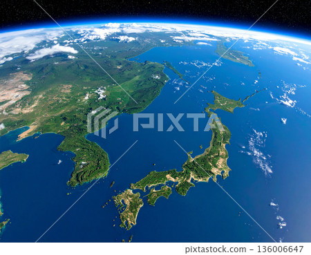 從外太空看到的日本列島 136006647