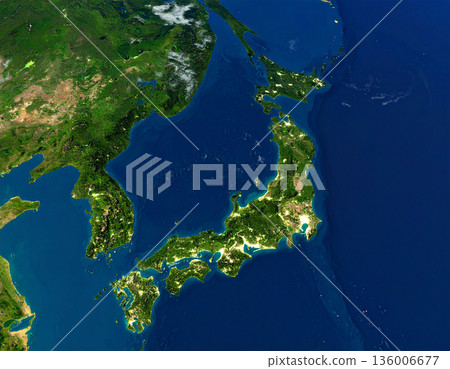從外太空看到的日本列島 136006677