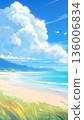 Summer sea *Background material/wallpaper for Instagram reels (aspect ratio 9:16) 136006834