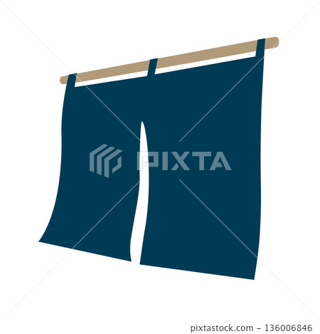 Vector illustration of a noren curtain seen from an angle 136006846