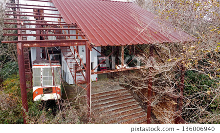 通往船原山的健行步道附近有索道的遺跡。 136006940