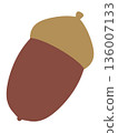 Simple and cute acorn illustration material 136007133