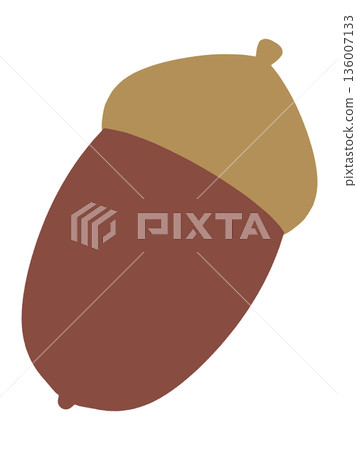 簡單可愛的橡實插畫素材 136007133