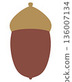 Simple and cute acorn illustration material 136007134