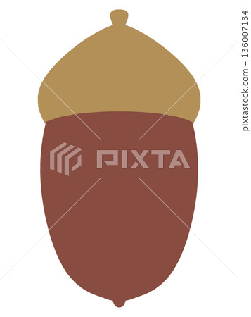 簡單可愛的橡實插畫素材 136007134