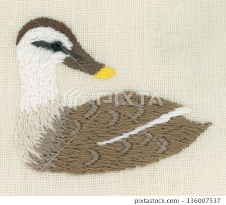Embroidery of a Spot-billed Duckling 136007537