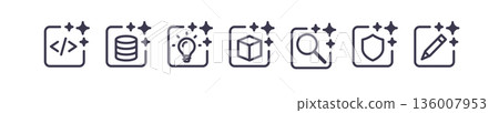Set of AI tools like research, search, code generator, cyber securiy, ai agent, bot. Set of AI tools like research, search, code generator, cyber securiy, ai agent, bot. 136007953