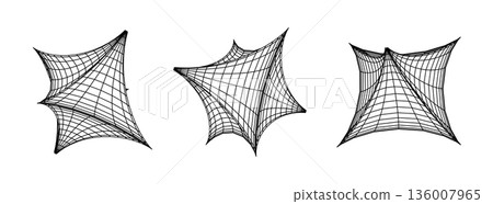 Monochrome Wireframe Grid Shape. Abstract 3D Geometric Shape Monochrome Wireframe Grid Shape. Abstract 3D Geometric Shape 136007965