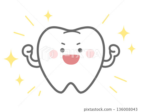 Cheerful tooth character Cheerful tooth character 136008043