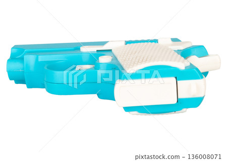 gun color blue toy isolated on white background 136008071