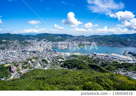 View of Nagasaki city from the observation deck at the top of Mount Inasa View of Nagasaki city from the observation deck at the top of Mount Inasa 136008838