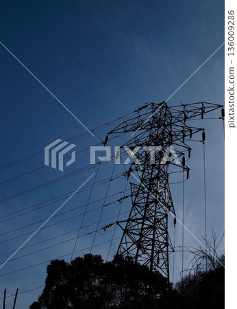 Scenery with a steel tower Scenery with a steel tower 136009286