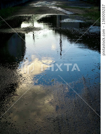 雨後，藍天下有水坑 136009287