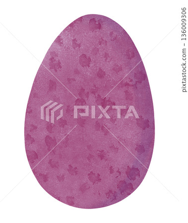 Cute Easter egg illustration in a soft pastel palette. Hand-drawn decorative egg with simple patterns, perfect for kids designs, Easter cards, holiday decor, nursery art, stickers, prints, backgrounds 136009306